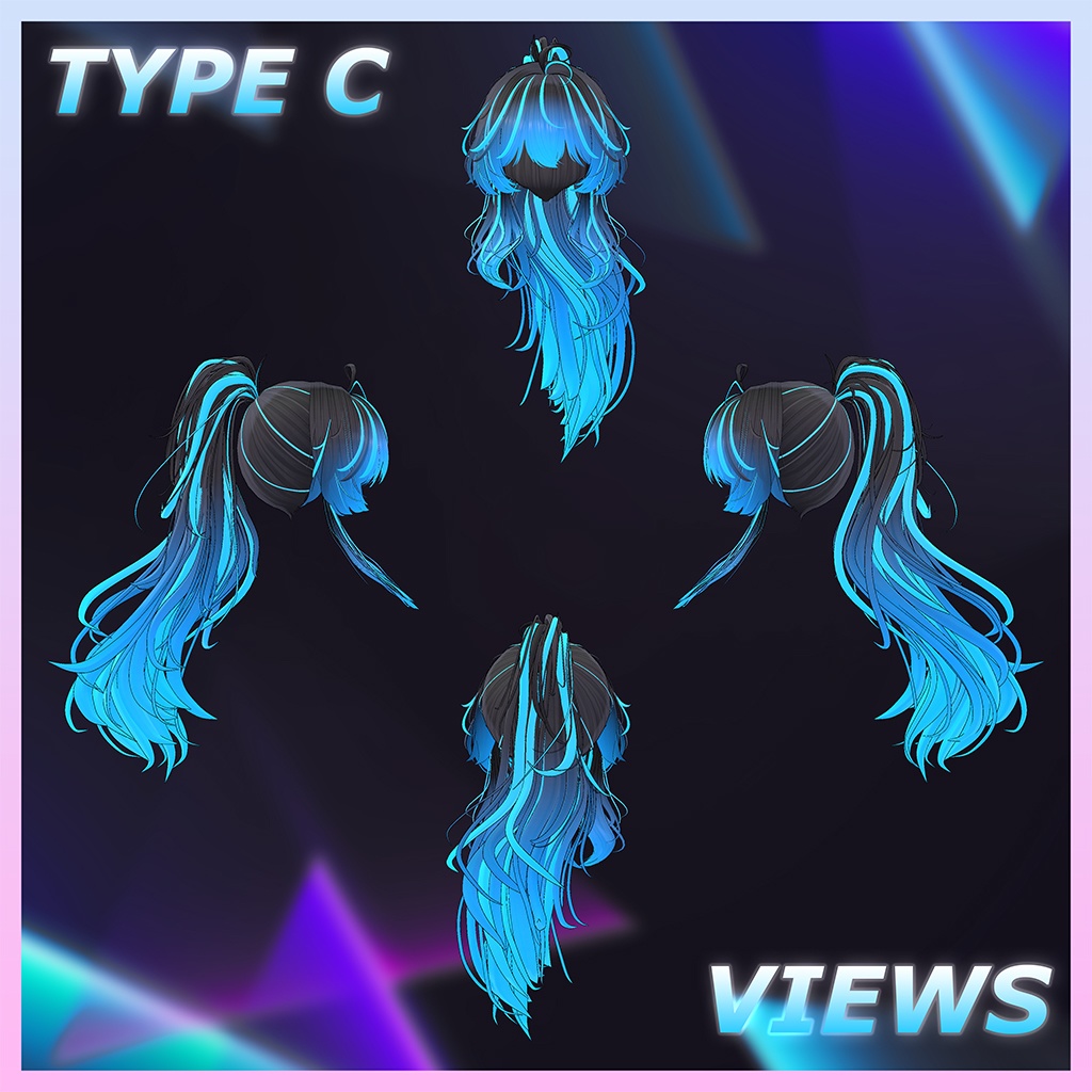 ワイルドポニーテールヘア Highlights Texture 【VRC Hair Texture - Li-ne_Shop】