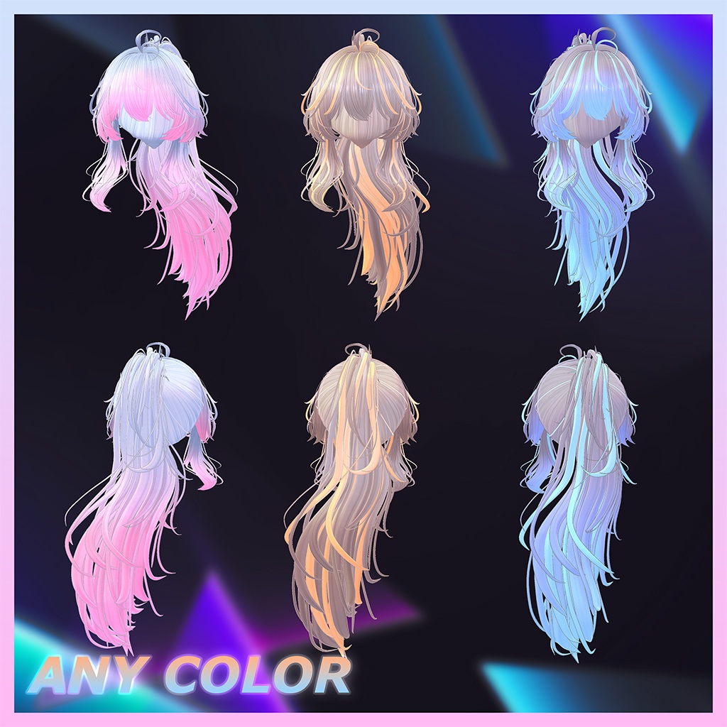 ワイルドポニーテールヘア Highlights Texture 【VRC Hair Texture - Li-ne_Shop】
