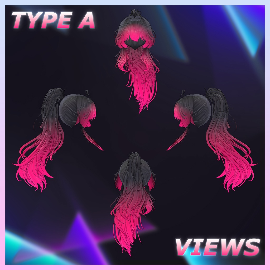 ワイルドポニーテールヘア Highlights Texture 【VRC Hair Texture - Li-ne_Shop】