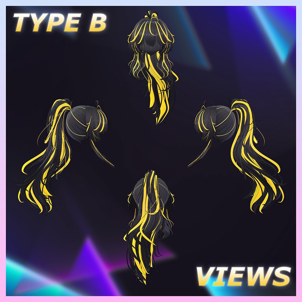 ワイルドポニーテールヘア Highlights Texture 【VRC Hair Texture - Li-ne_Shop】