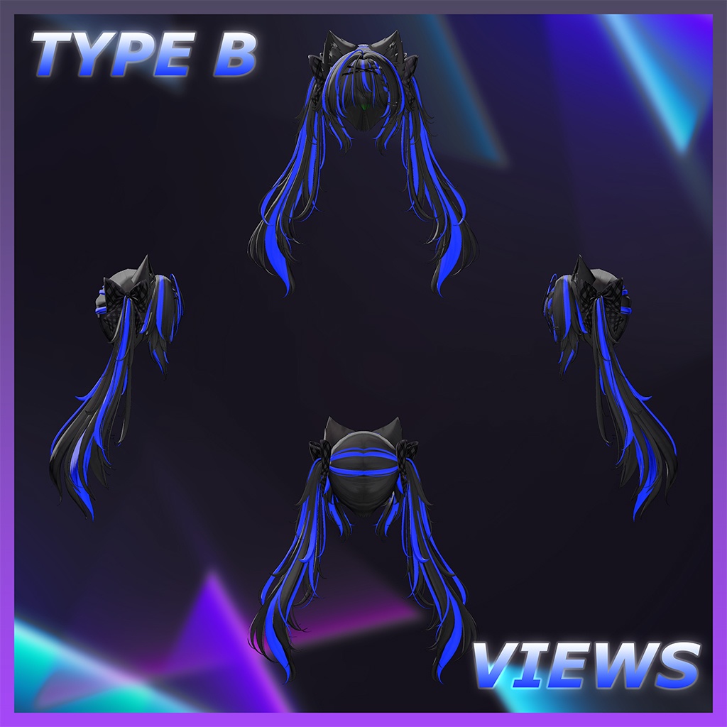 Rabid Wolf Twin tail Highlights Texture 【VRC Hair Texture - GLAY Unknown】