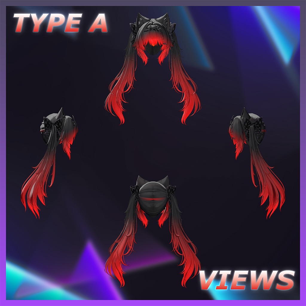 Rabid Wolf Twin tail Highlights Texture 【VRC Hair Texture - GLAY Unknown】