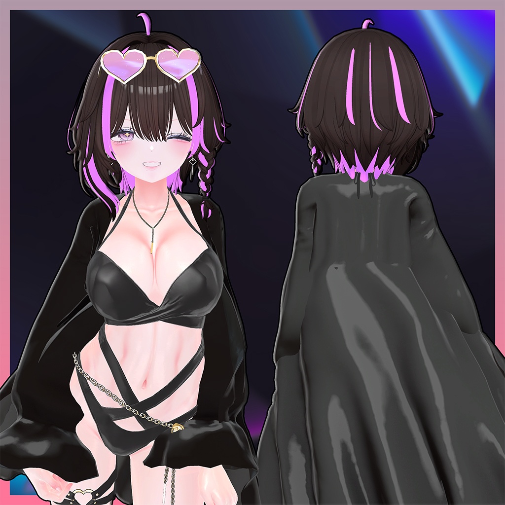 Braid Short cut Highlights Texture 【VRC Hair Texture - 隣の店】