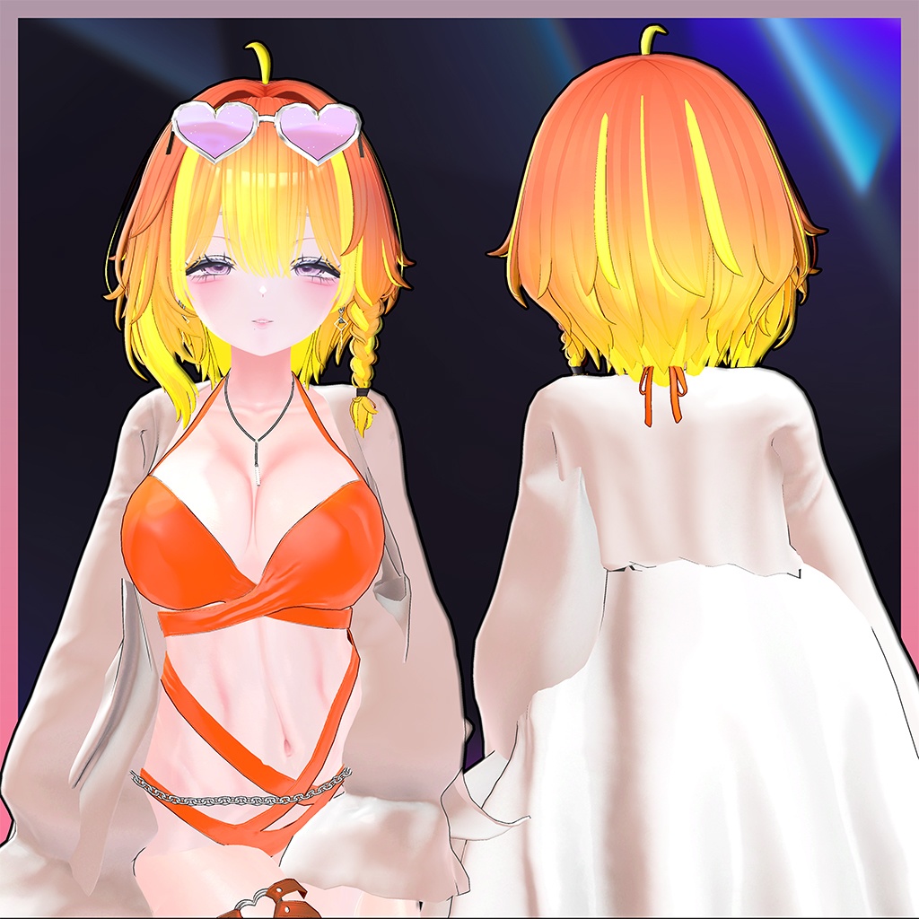 Braid Short cut Highlights Texture 【VRC Hair Texture - 隣の店】