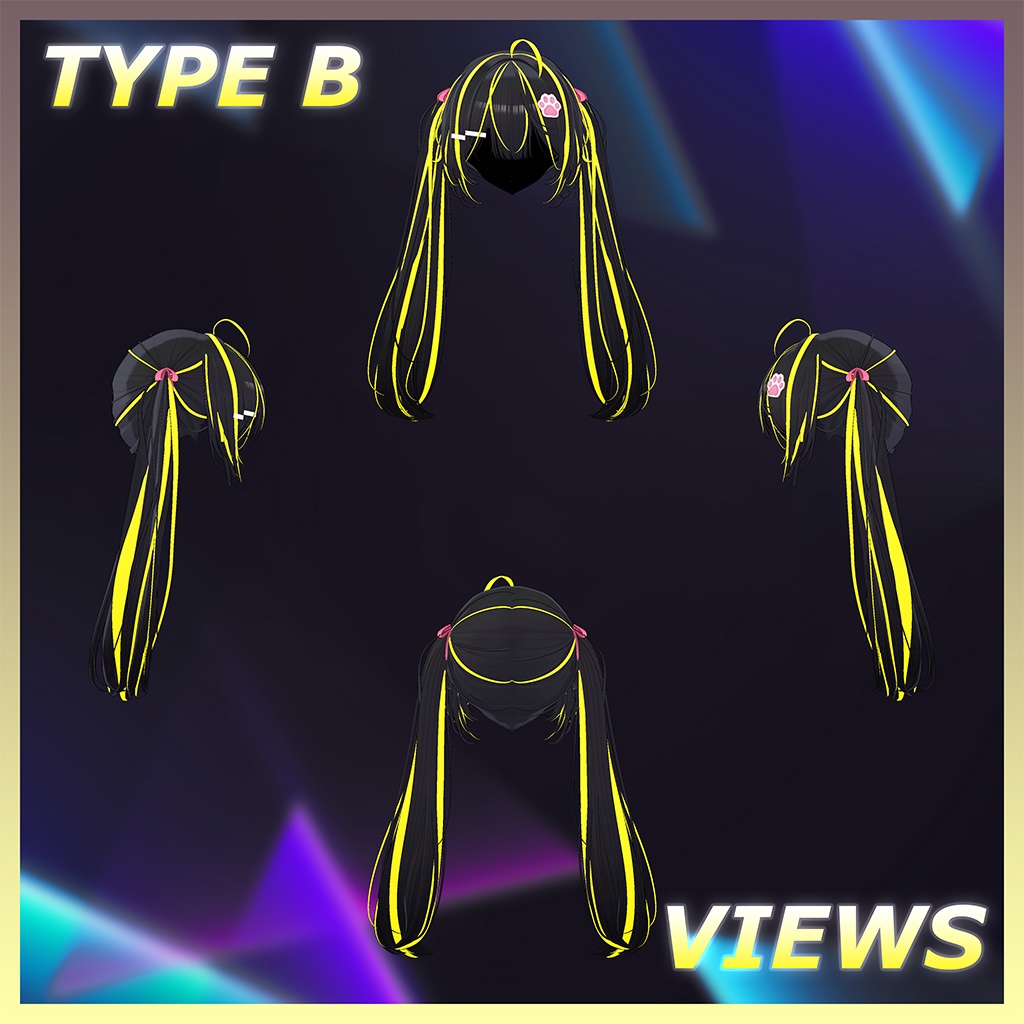 かわいい ツインテール ヘア Highlights Texture 【VRC Hair Texture - Li-ne_Shop】