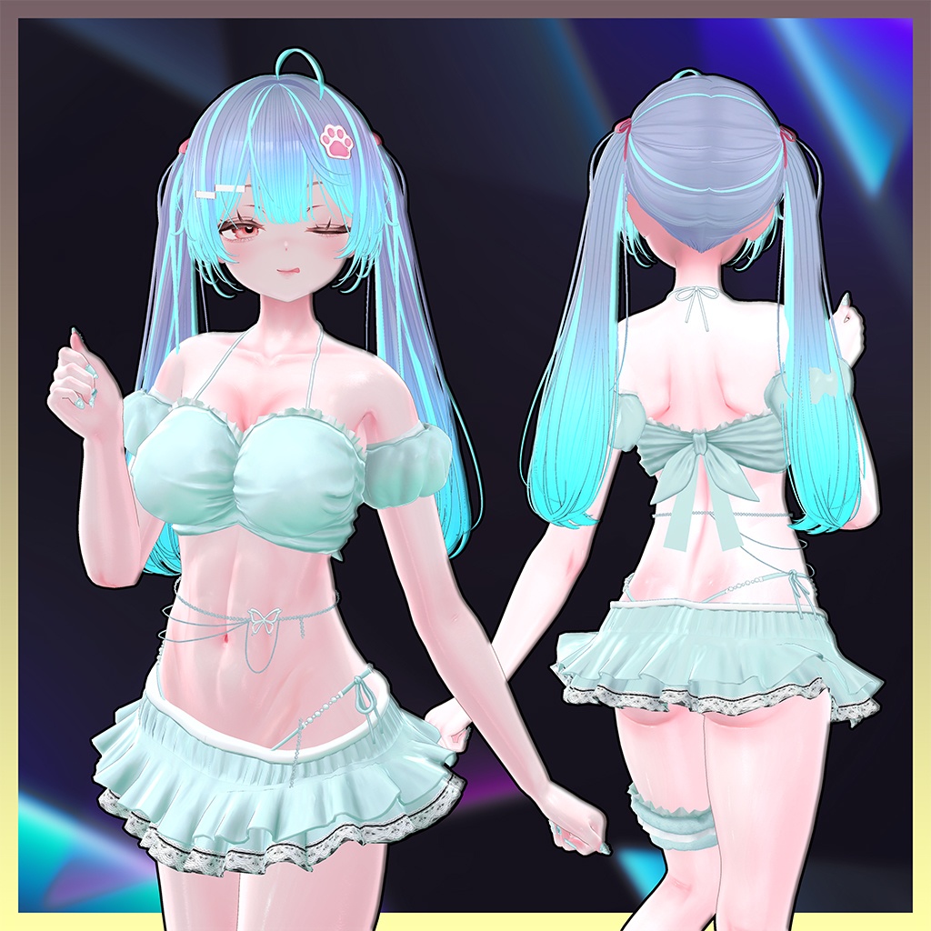 かわいい ツインテール ヘア Highlights Texture 【VRC Hair Texture - Li-ne_Shop】