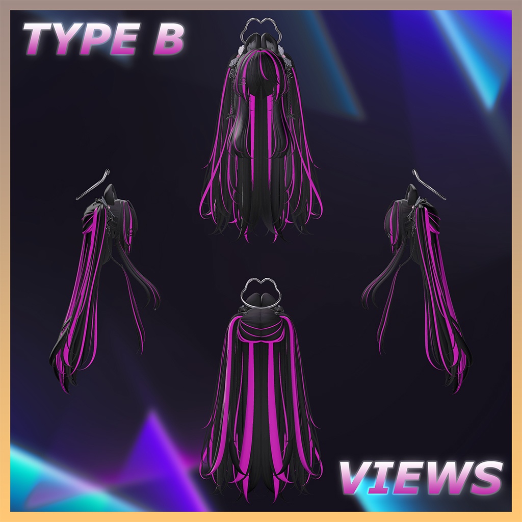 Rabbit Angel Two Side Twin Tail Hair Highlights Texture 【VRC Hair Texture - GLAY Unknown】