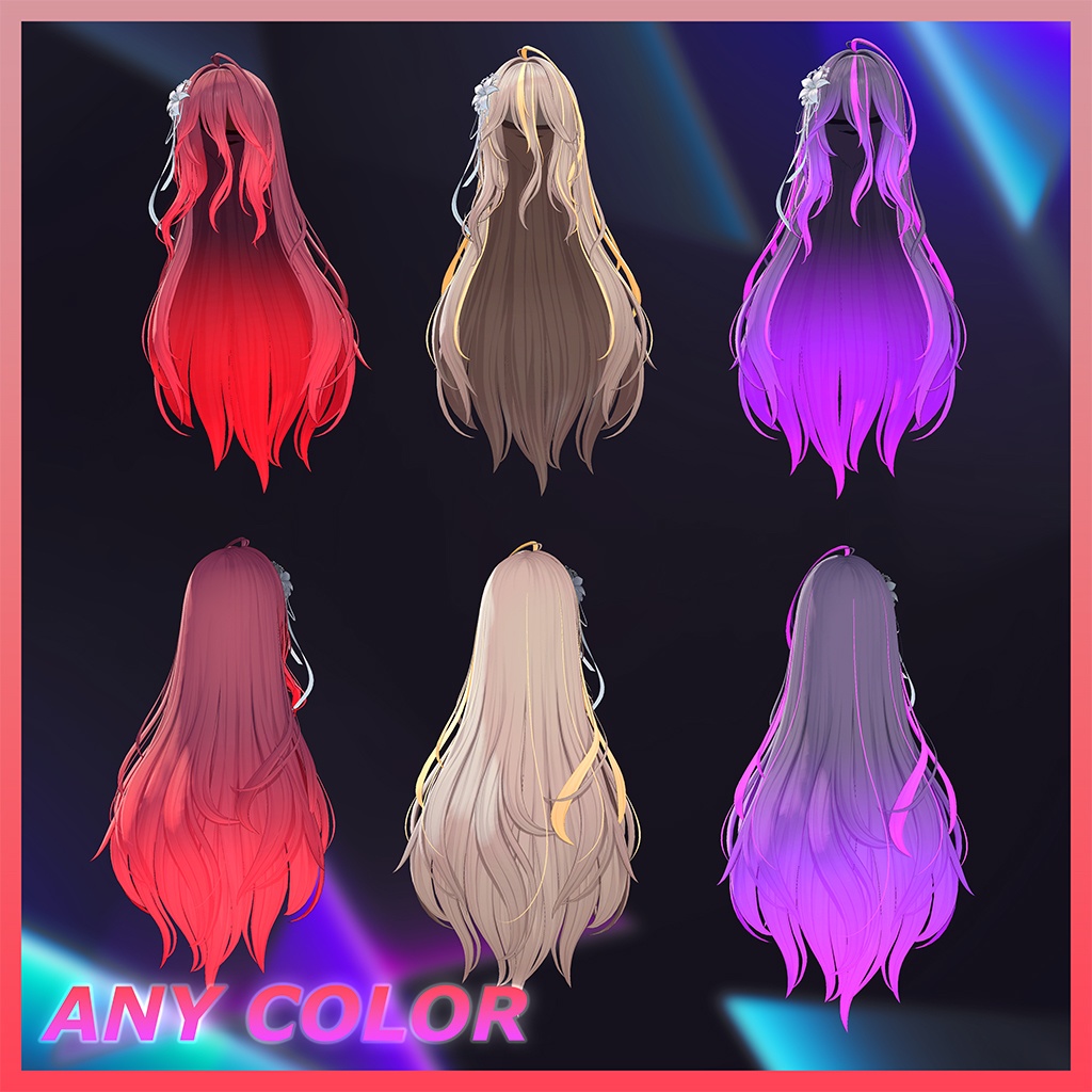 Flowing Lily Highlights Texture 【VRC Hair Texture - 隣の店】