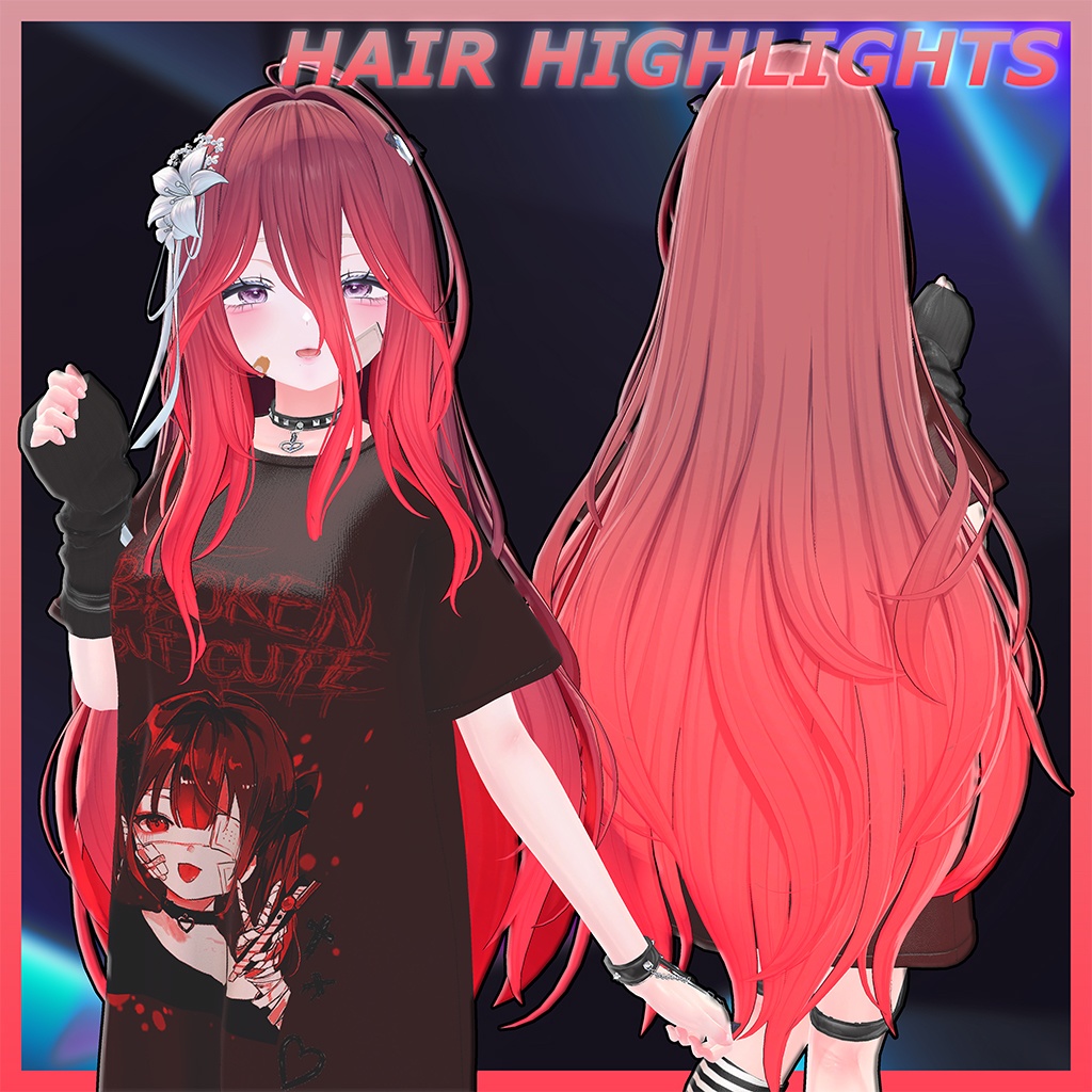 Flowing Lily Highlights Texture 【VRC Hair Texture - 隣の店】
