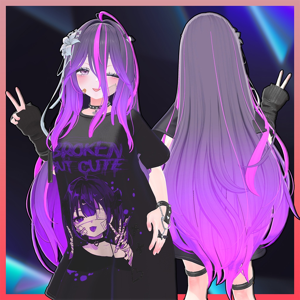 Flowing Lily Highlights Texture 【VRC Hair Texture - 隣の店】