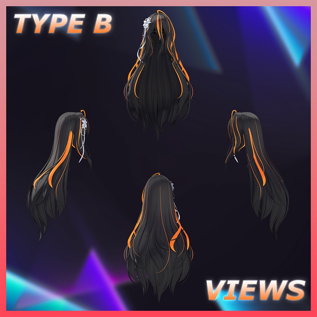 Flowing Lily Highlights Texture 【VRC Hair Texture - 隣の店】