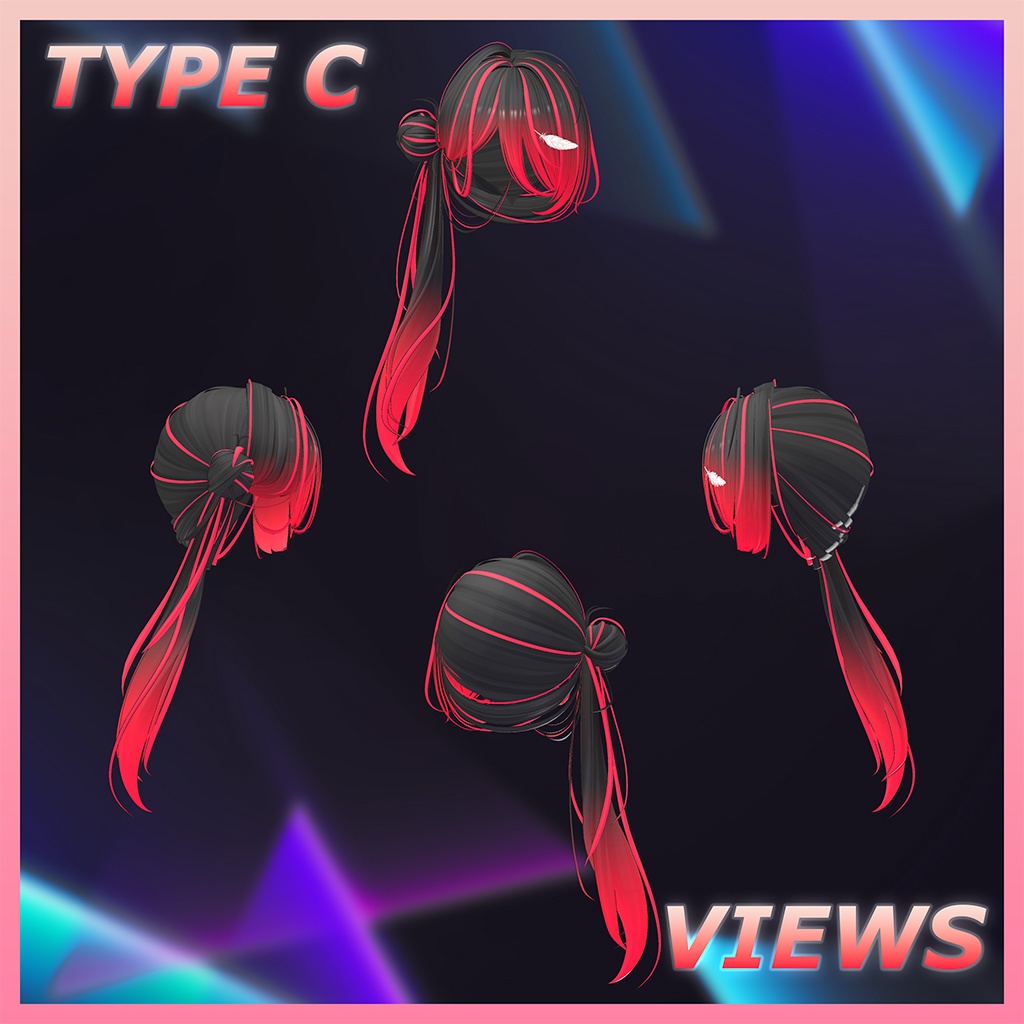 バンサイドテールヘア Highlights Texture 【VRC Hair Texture - Li-ne_Shop】