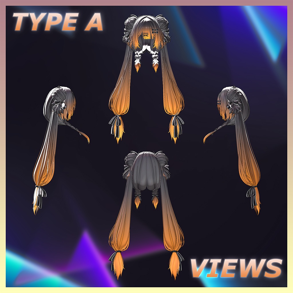 Lotus BraidedBuns Hair Highlights Texture 【VRC Hair Texture - GLAY Unknown】