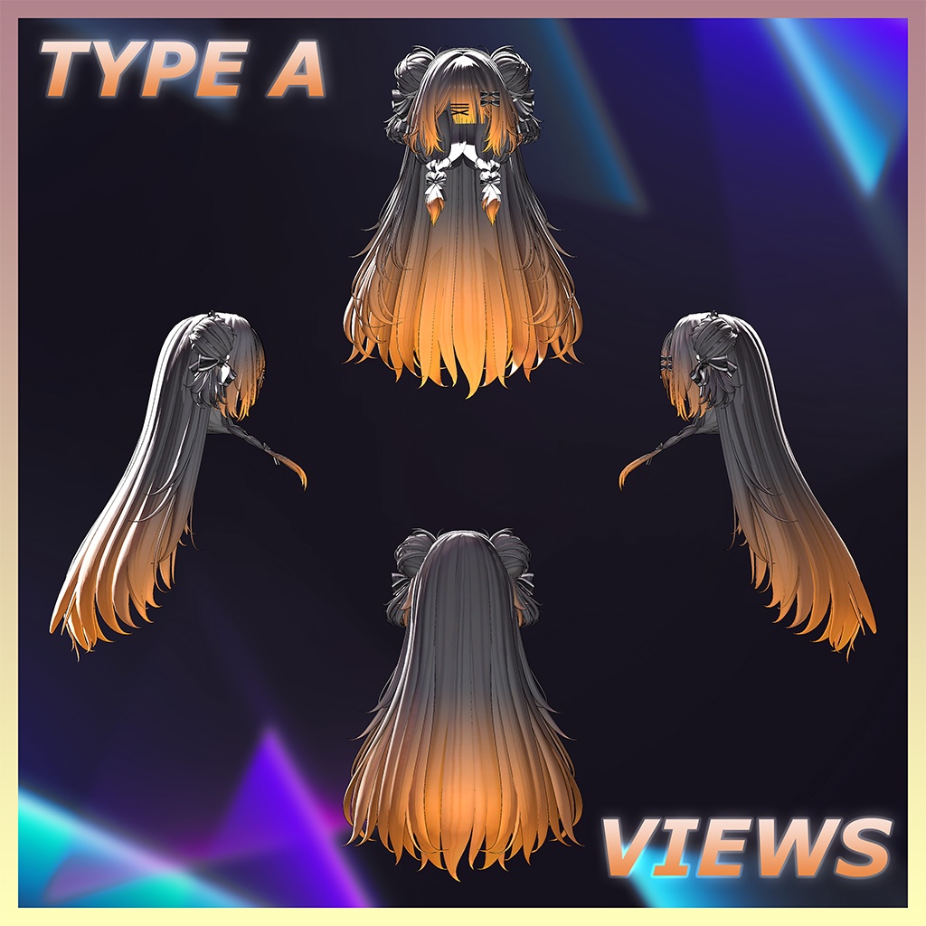 Lotus BraidedBuns Hair Highlights Texture 【VRC Hair Texture - GLAY Unknown】