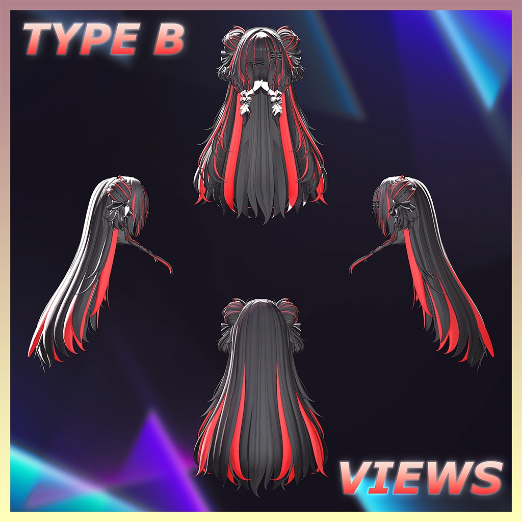 Lotus BraidedBuns Hair Highlights Texture 【VRC Hair Texture - GLAY Unknown】