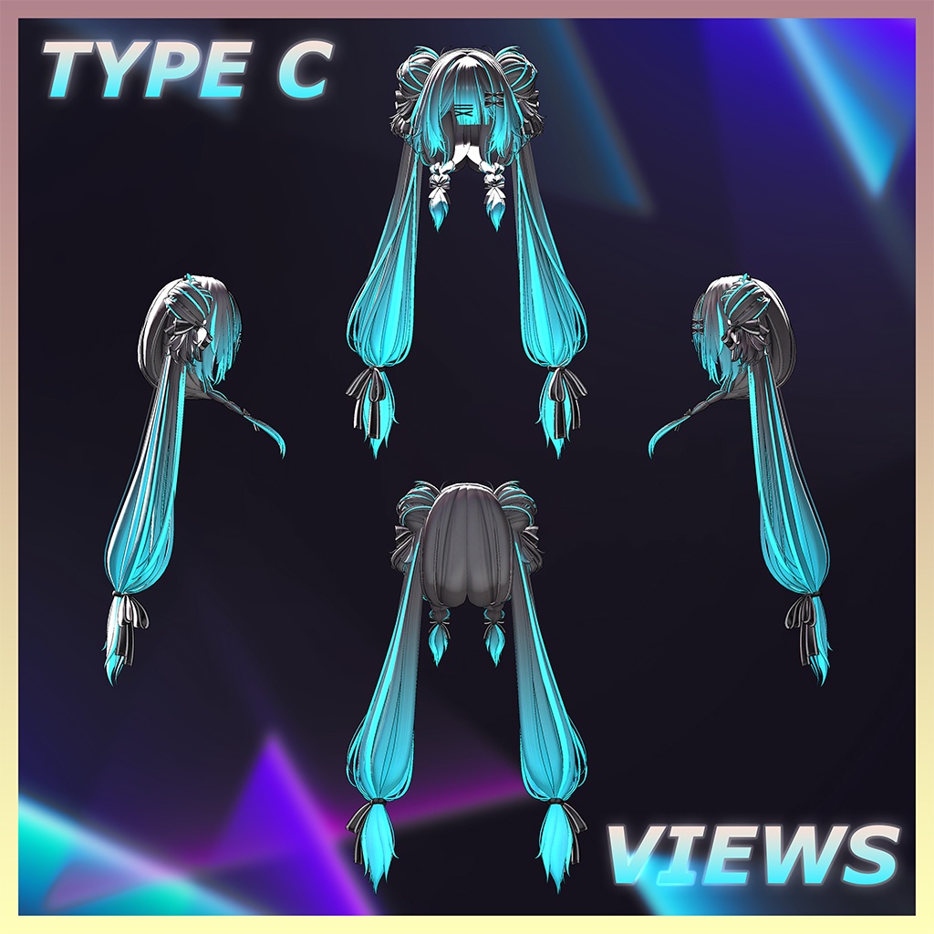 Lotus BraidedBuns Hair Highlights Texture 【VRC Hair Texture - GLAY Unknown】