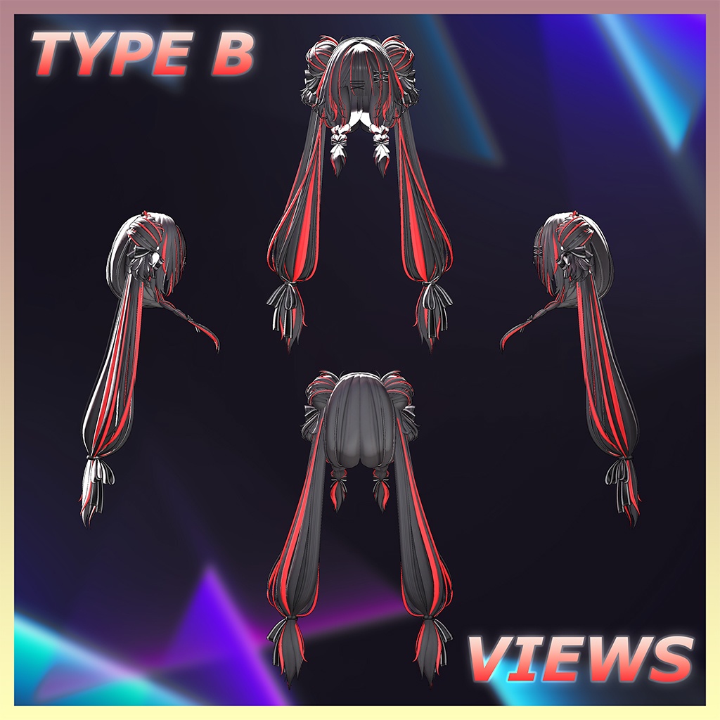 Lotus BraidedBuns Hair Highlights Texture 【VRC Hair Texture - GLAY Unknown】