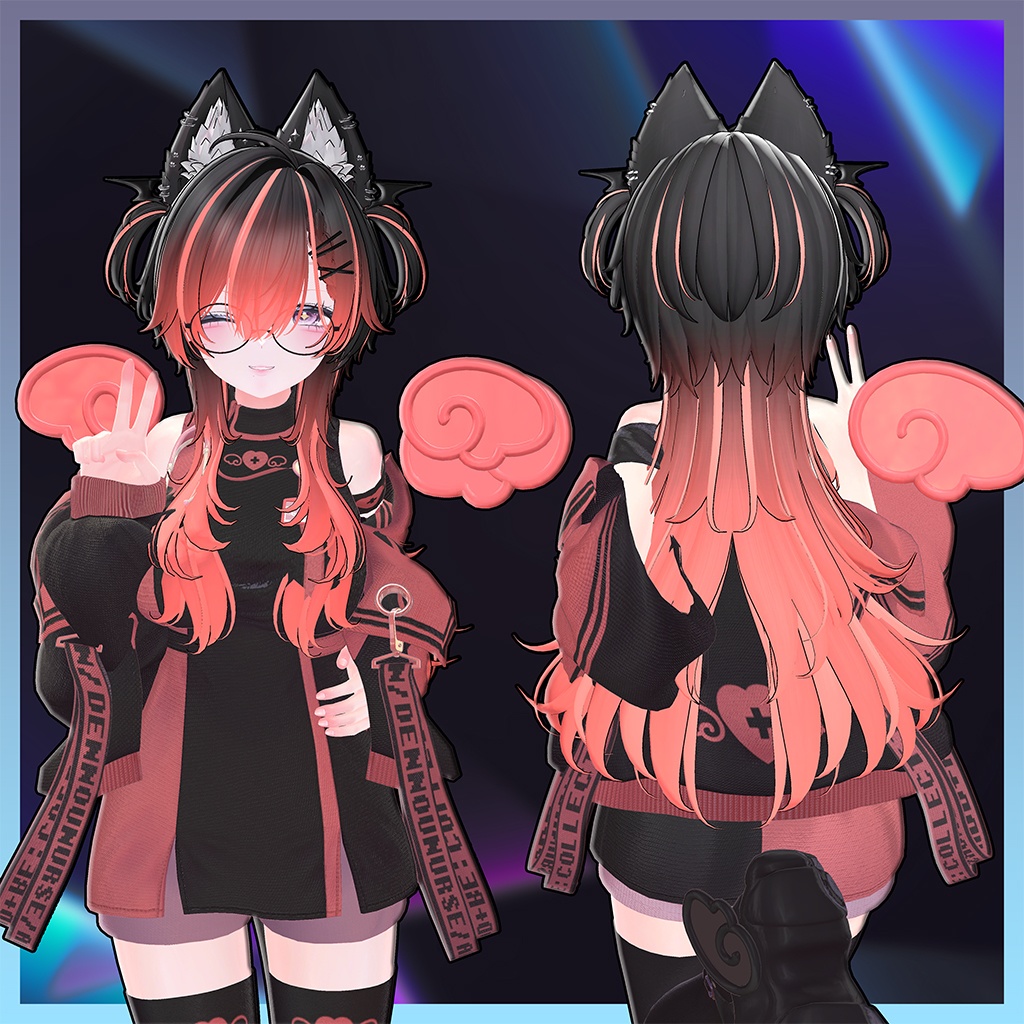 Devil Long Wolf Hair Highlights Texture 【VRC Hair Texture - GLAY Unknown】