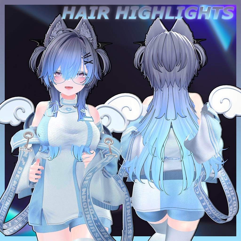 Devil Long Wolf Hair Highlights Texture 【VRC Hair Texture - GLAY Unknown】