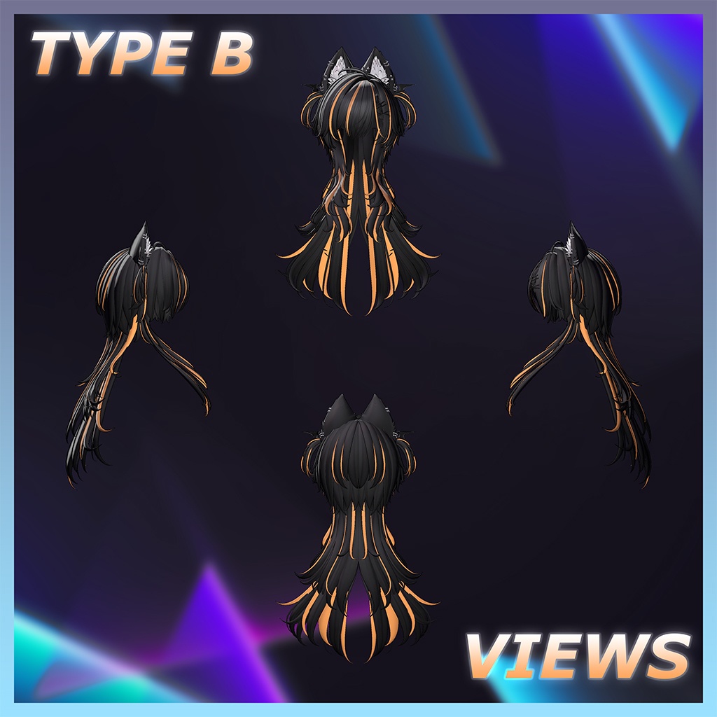 Devil Long Wolf Hair Highlights Texture 【VRC Hair Texture - GLAY Unknown】