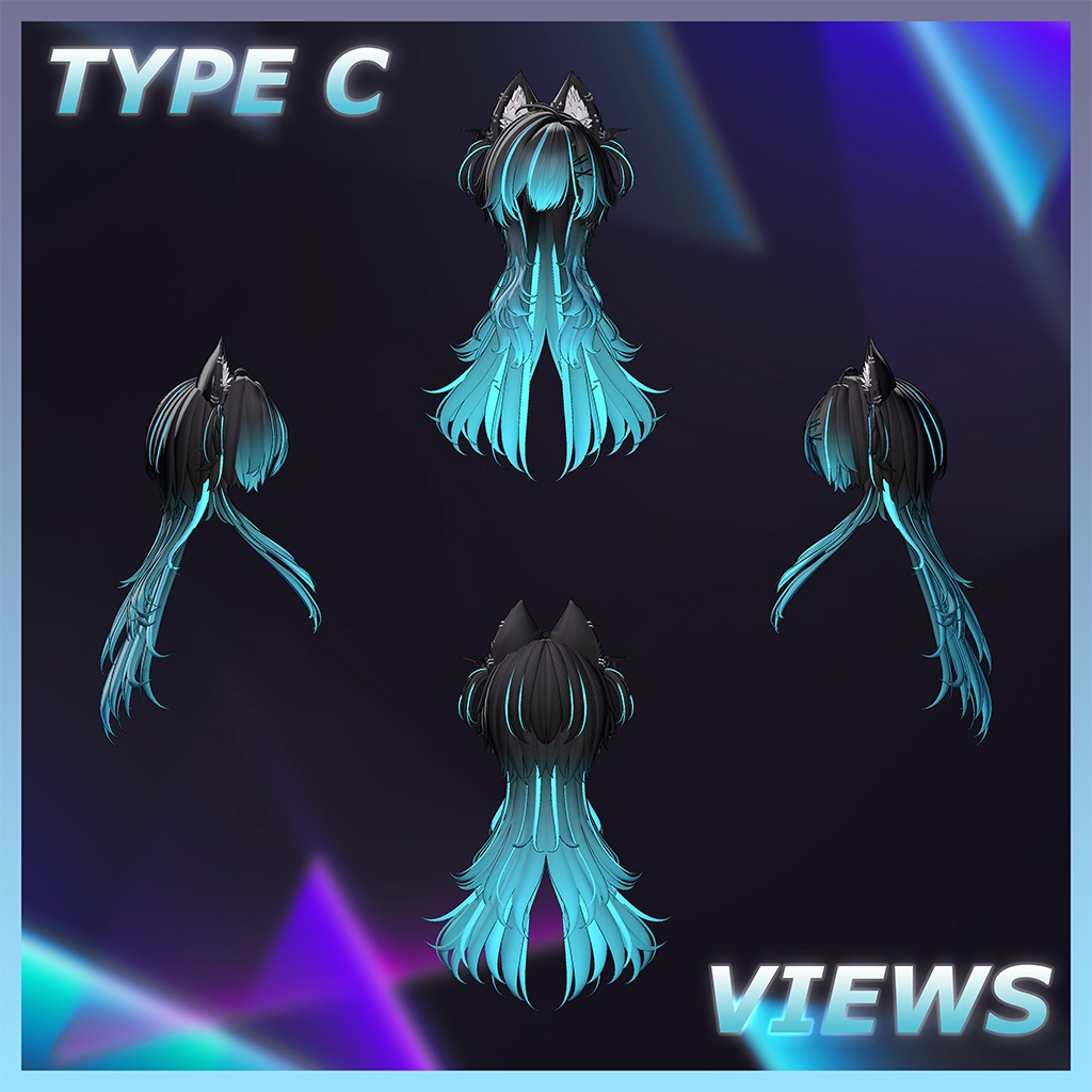 Devil Long Wolf Hair Highlights Texture 【VRC Hair Texture - GLAY Unknown】