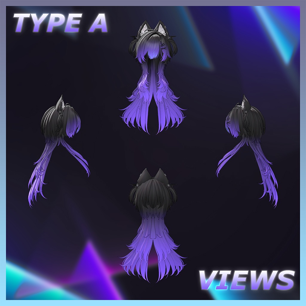 Devil Long Wolf Hair Highlights Texture 【VRC Hair Texture - GLAY Unknown】