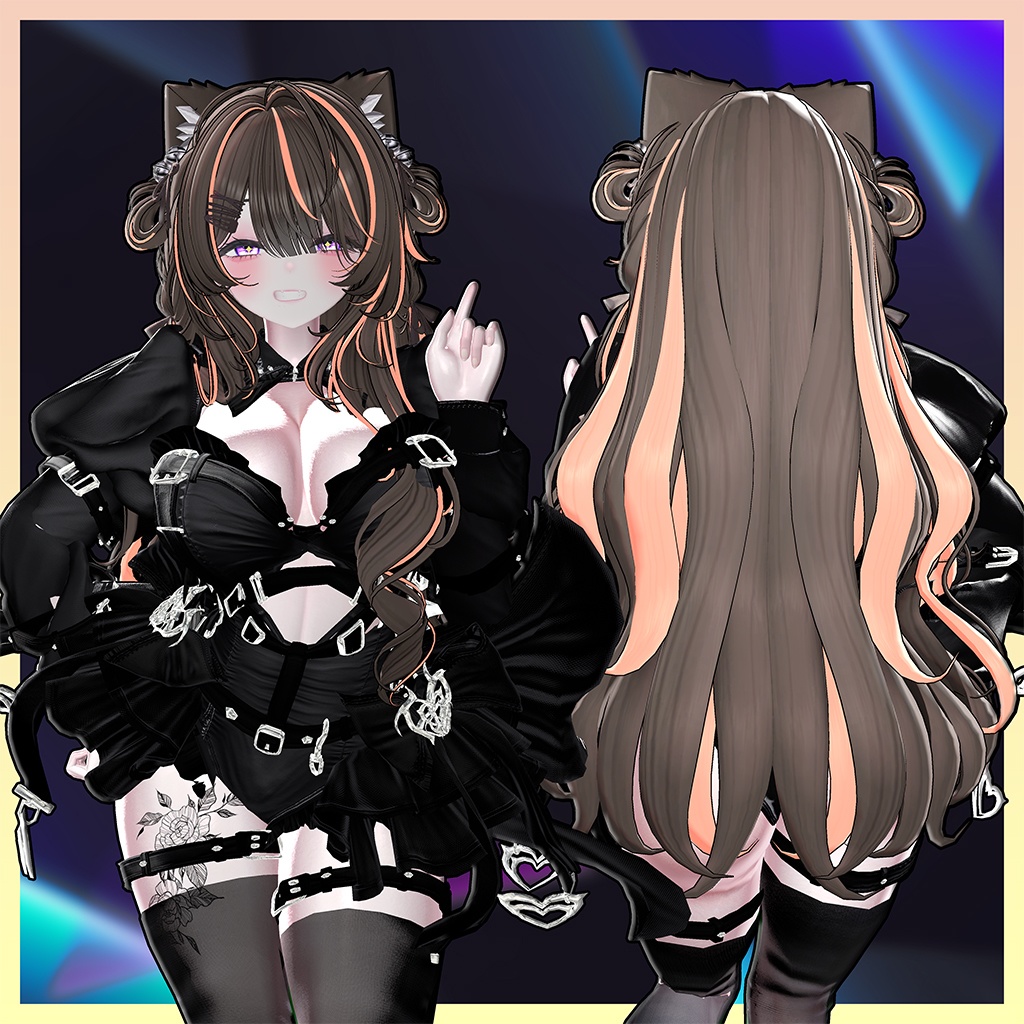 Velvet Cat Long Hair Highlights Texture 【VRC Hair Texture - GLAY Unknown】