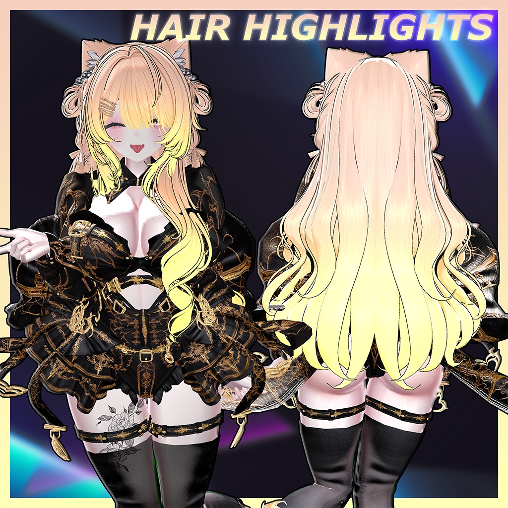 Velvet Cat Long Hair Highlights Texture 【VRC Hair Texture - GLAY Unknown】