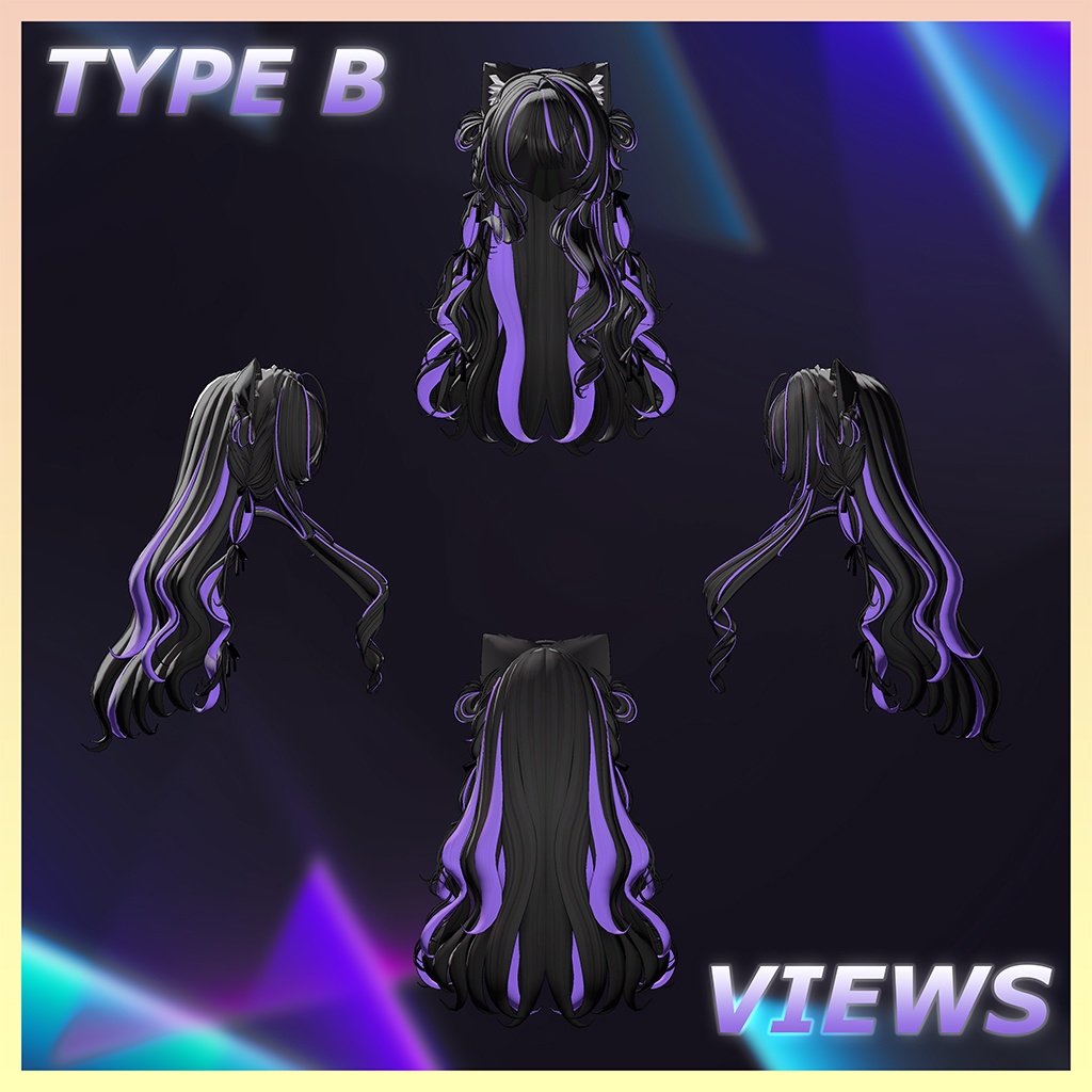 Velvet Cat Long Hair Highlights Texture 【VRC Hair Texture - GLAY Unknown】