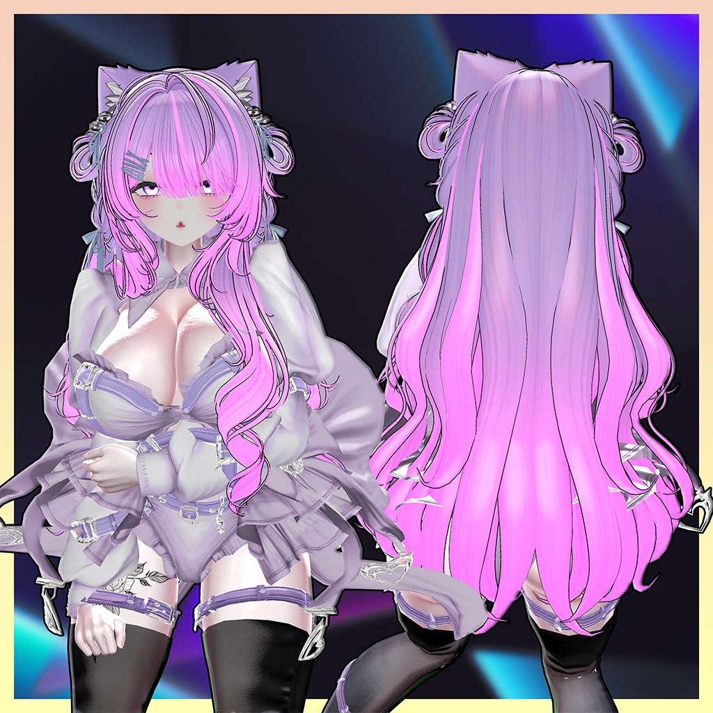 Velvet Cat Long Hair Highlights Texture 【VRC Hair Texture - GLAY Unknown】