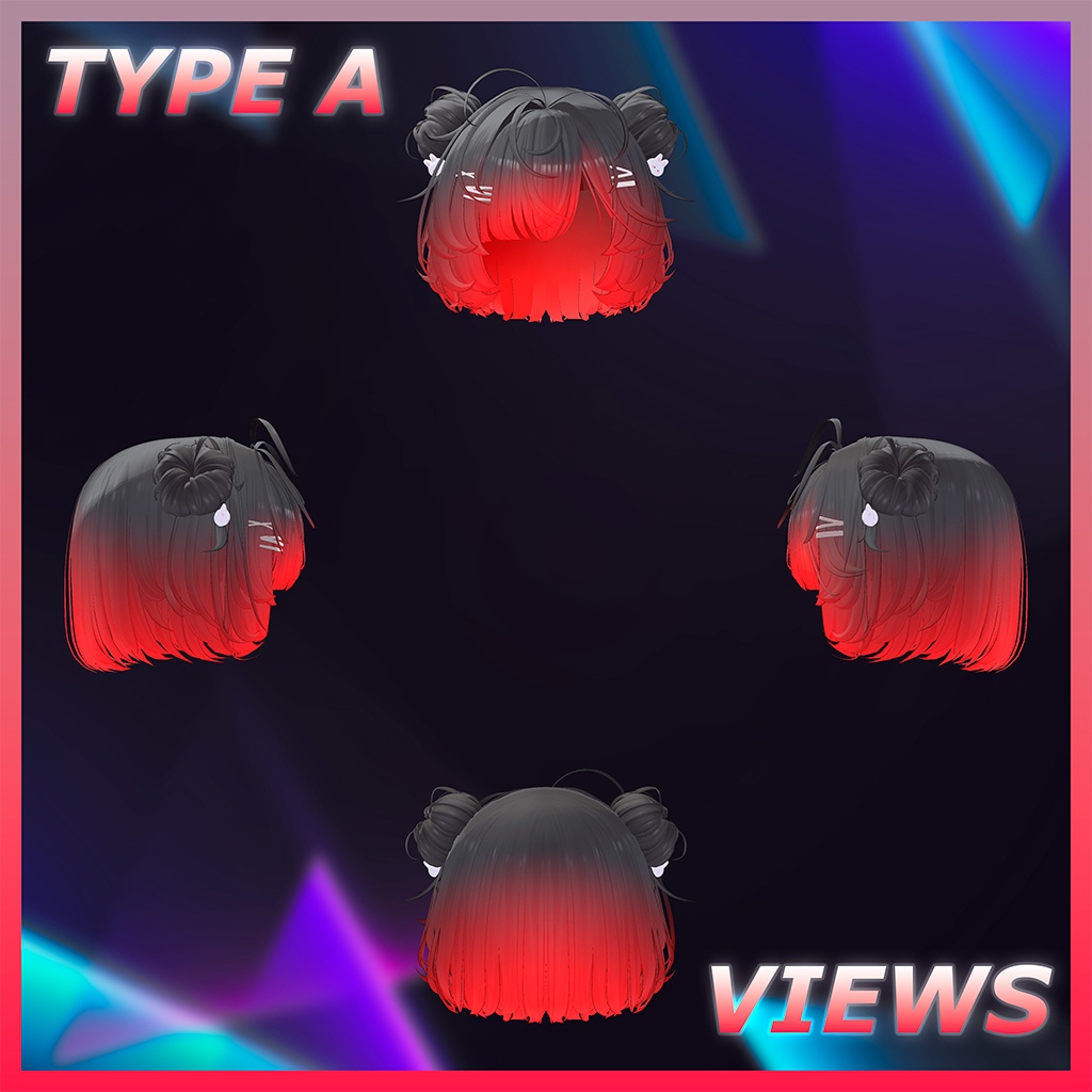 お団子ボブヘア Highlights Texture 【VRC Hair Texture - Li-ne_Shop】