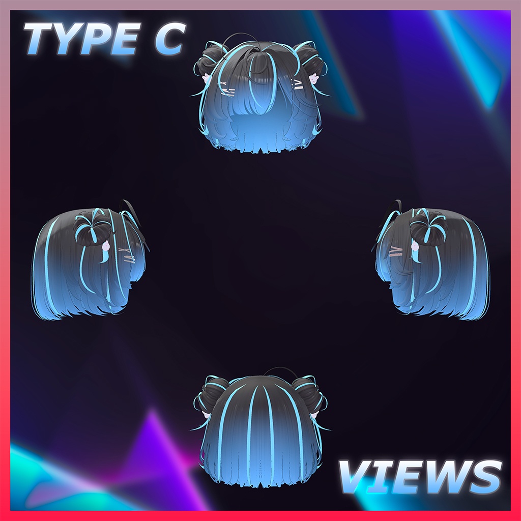 お団子ボブヘア Highlights Texture 【VRC Hair Texture - Li-ne_Shop】