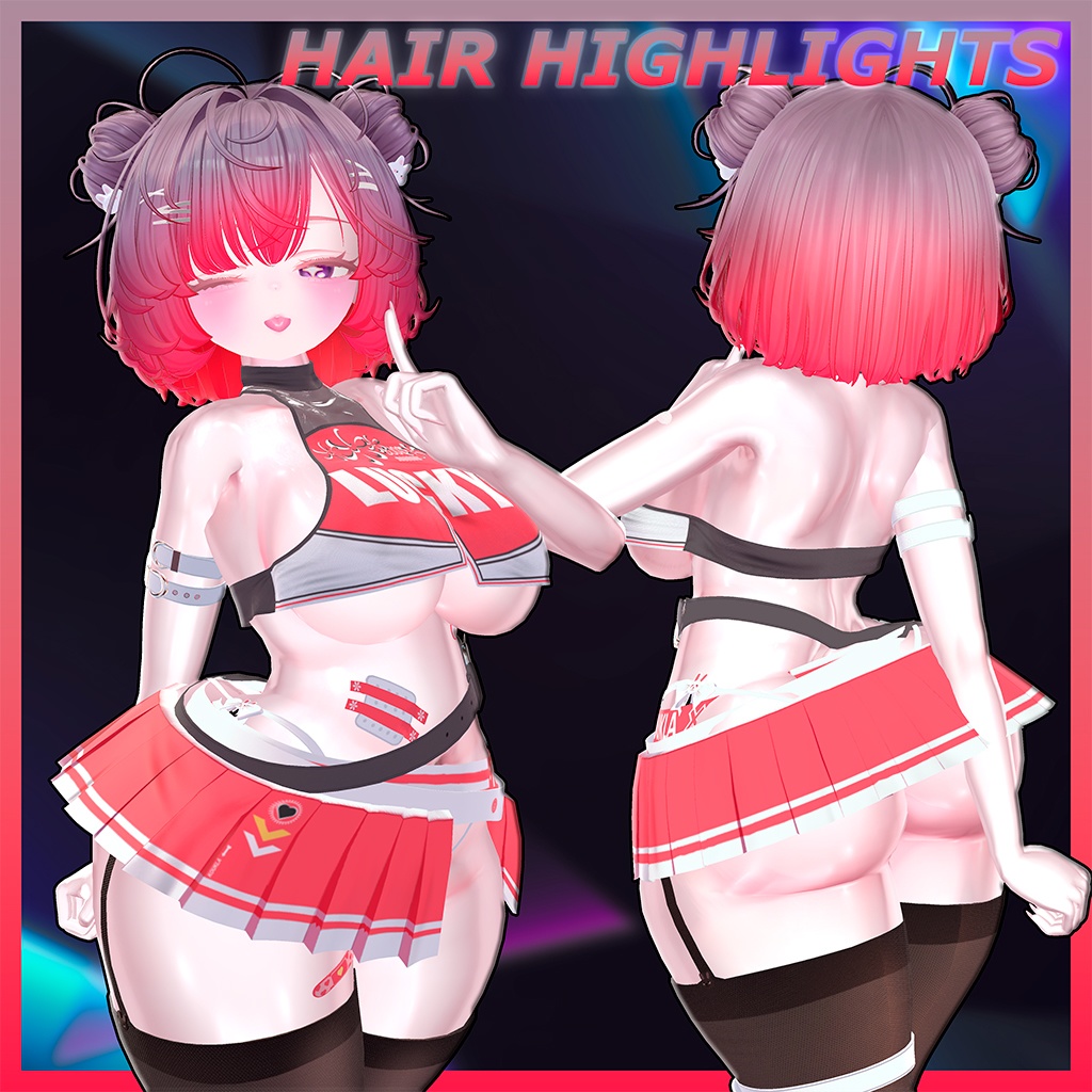お団子ボブヘア Highlights Texture 【VRC Hair Texture - Li-ne_Shop】