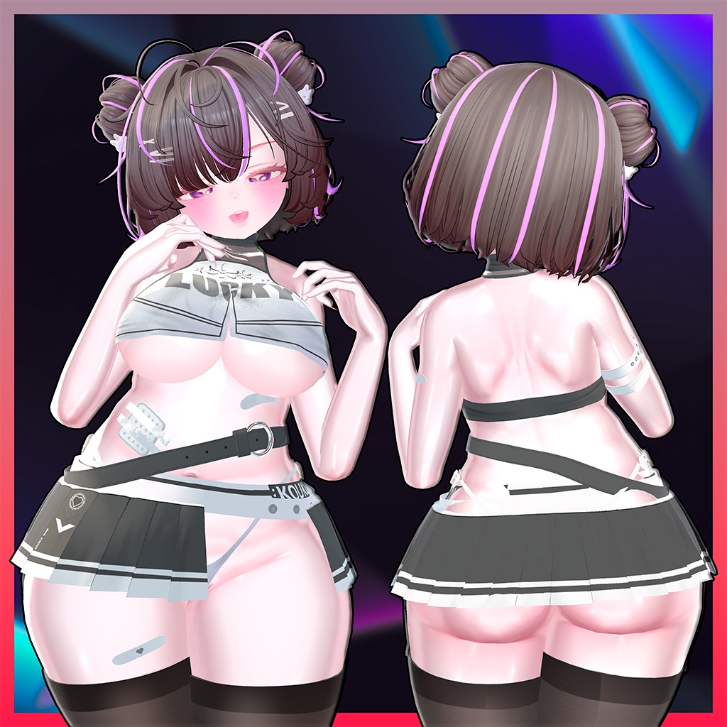 お団子ボブヘア Highlights Texture 【VRC Hair Texture - Li-ne_Shop】