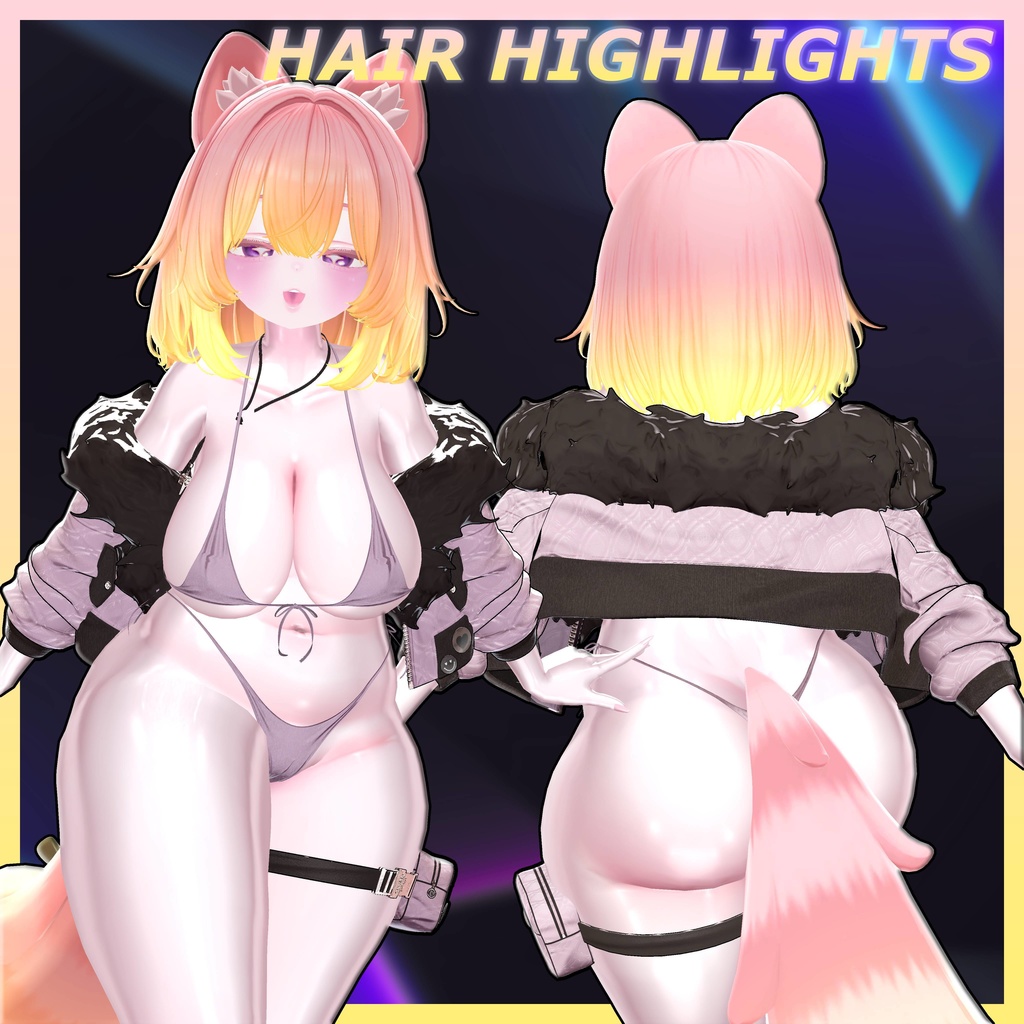 ♡⑅ CooniBob Hair ⑅♡ Highlights Texture 【VRC Hair Texture - WishList】