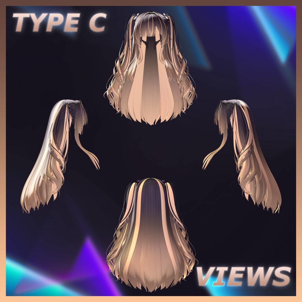 H22 ハーフツイン Highlights Texture 【VRC Hair Texture - きりはら製作所】