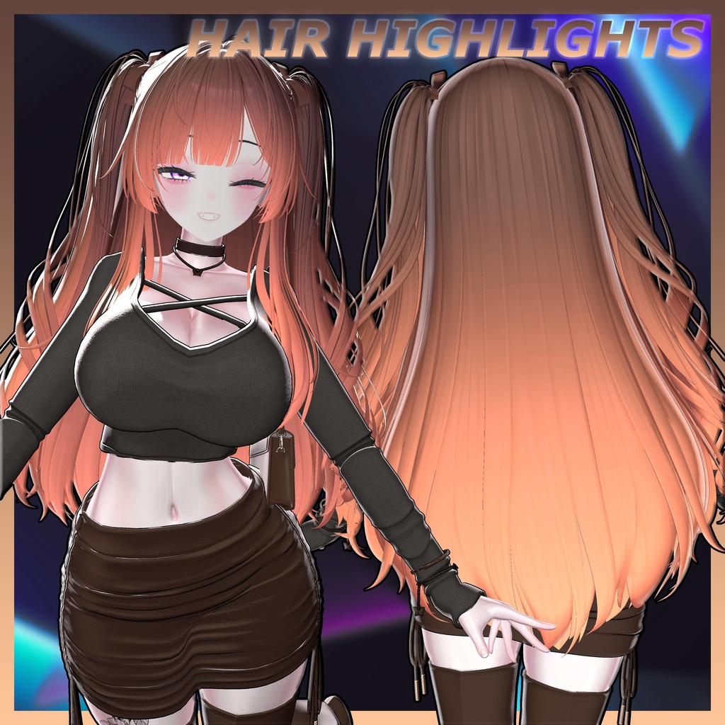 H22 ハーフツイン Highlights Texture 【VRC Hair Texture - きりはら製作所】