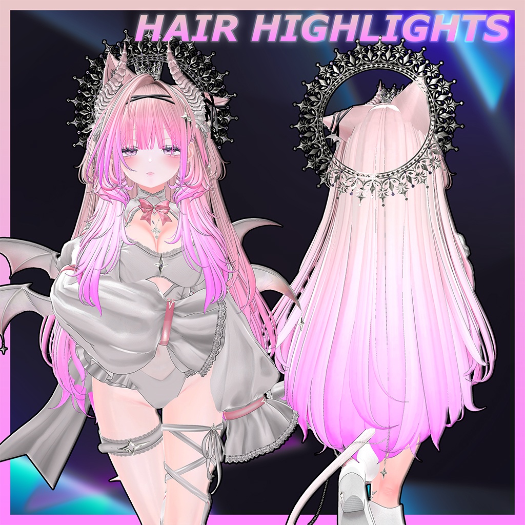 Luminous Two Side Twin Tail Hair Highlights Texture 【VRC Hair Texture - GLAY Unknown】
