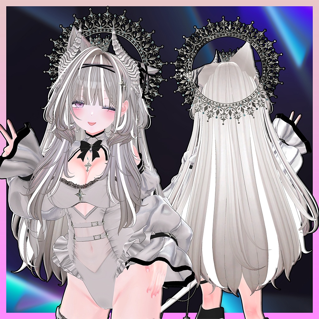 Luminous Two Side Twin Tail Hair Highlights Texture 【VRC Hair Texture - GLAY Unknown】