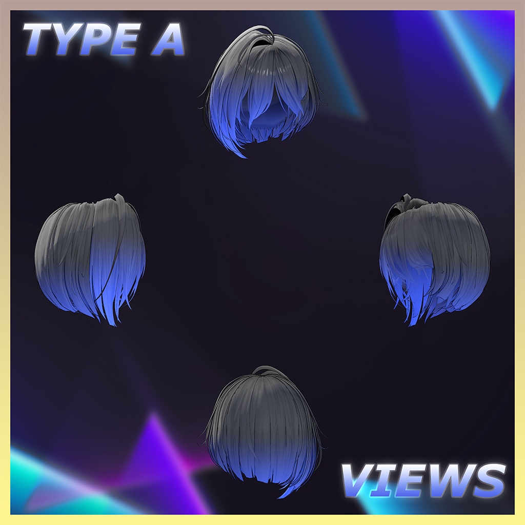 前下がりアシメボブ Highlights Texture 【VRC Hair Texture - muu(ムー)】