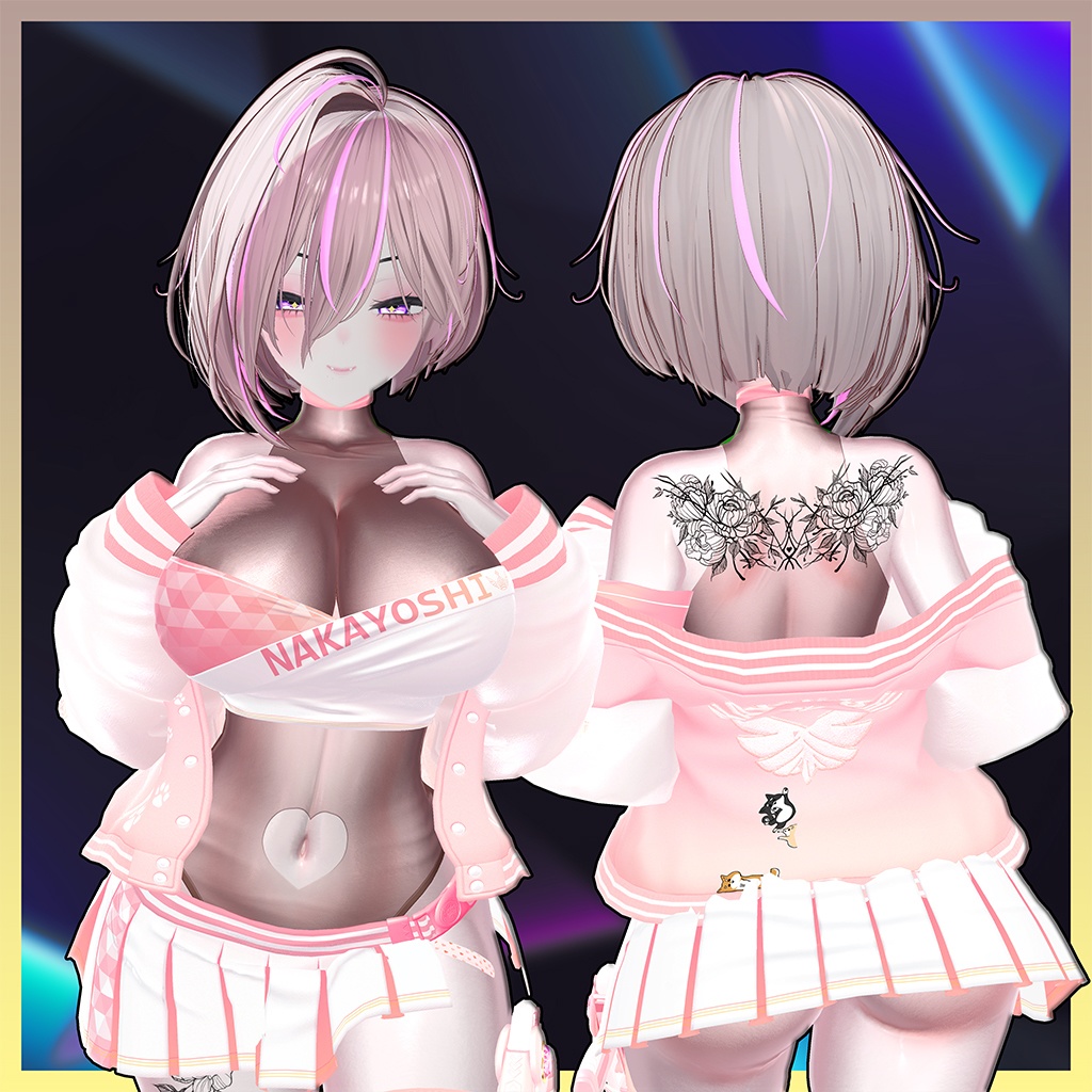 前下がりアシメボブ Highlights Texture 【VRC Hair Texture - muu(ムー)】