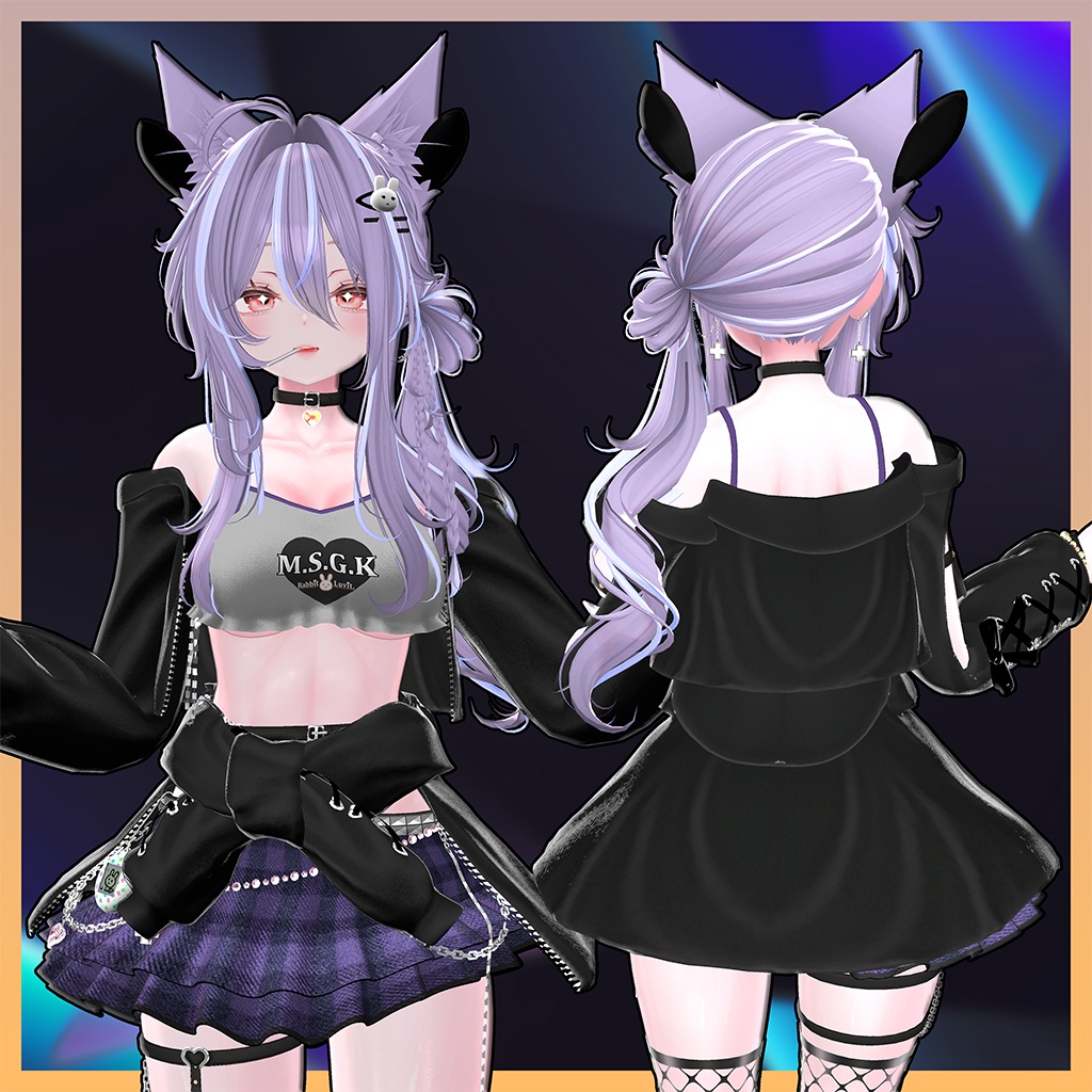 Daisy Loop Braid bun Hair Highlights Texture 【VRC Hair Texture - GLAY Unknown】