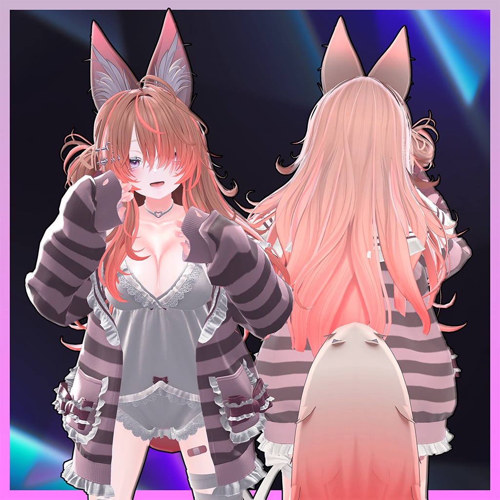メカクレおおかみヘア Highlights Texture 【VRC Hair Texture - muu(ムー)】