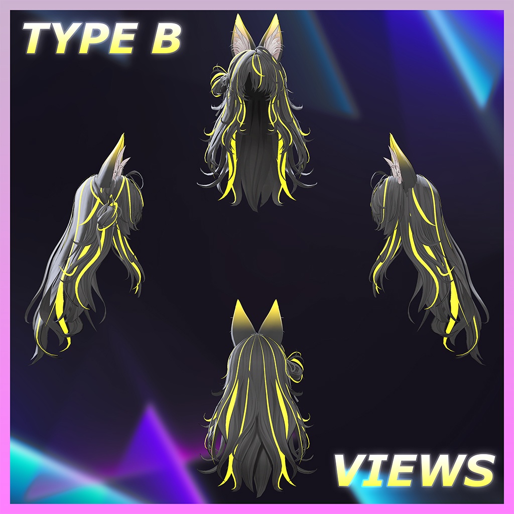 メカクレおおかみヘア Highlights Texture 【VRC Hair Texture - muu(ムー)】