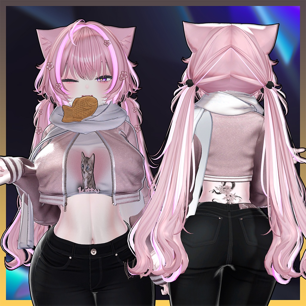 Picnic low Twin Tail Highlights Texture 【VRC Hair Texture - GLAY Unknown】