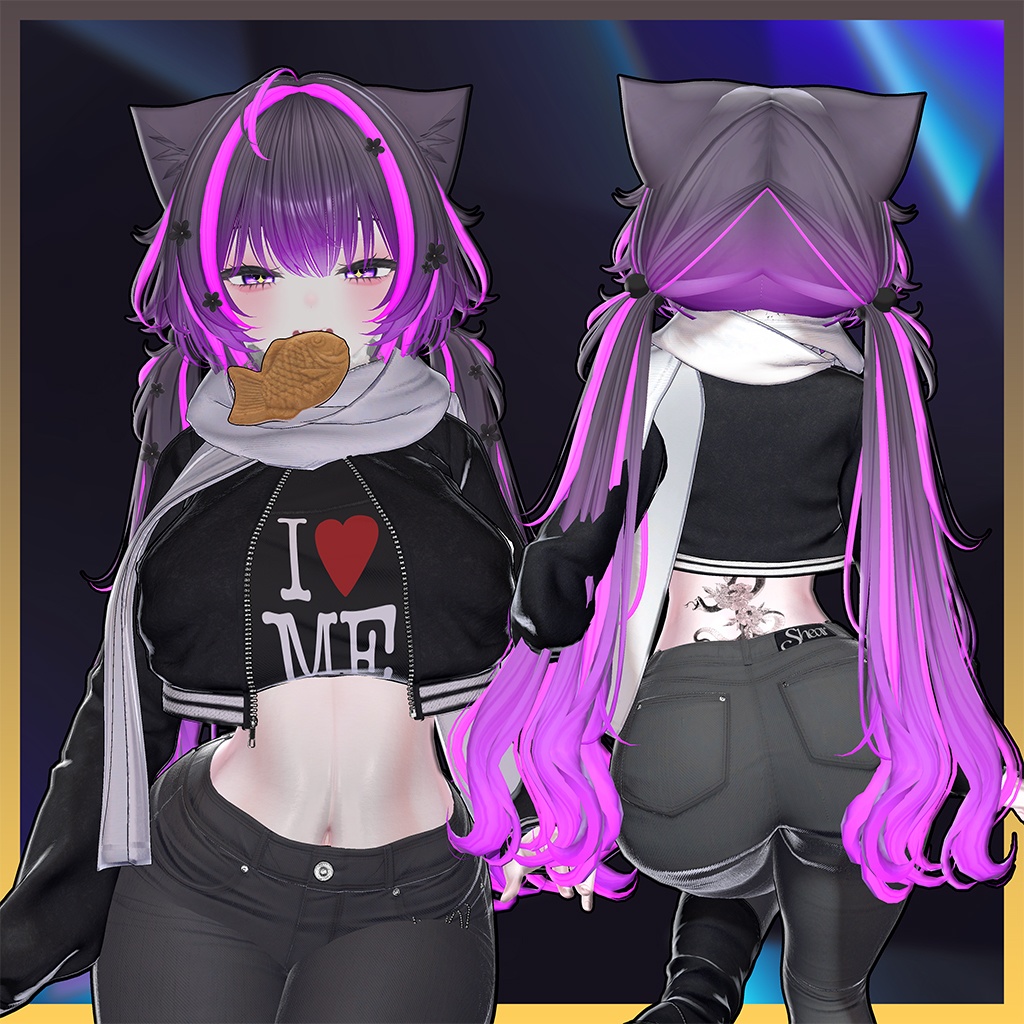 Picnic low Twin Tail Highlights Texture 【VRC Hair Texture - GLAY Unknown】