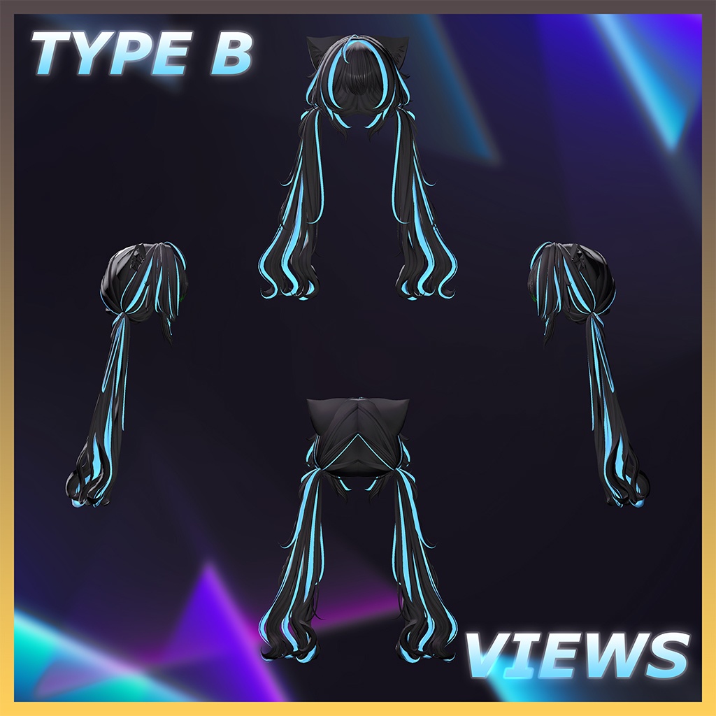 Picnic low Twin Tail Highlights Texture 【VRC Hair Texture - GLAY Unknown】