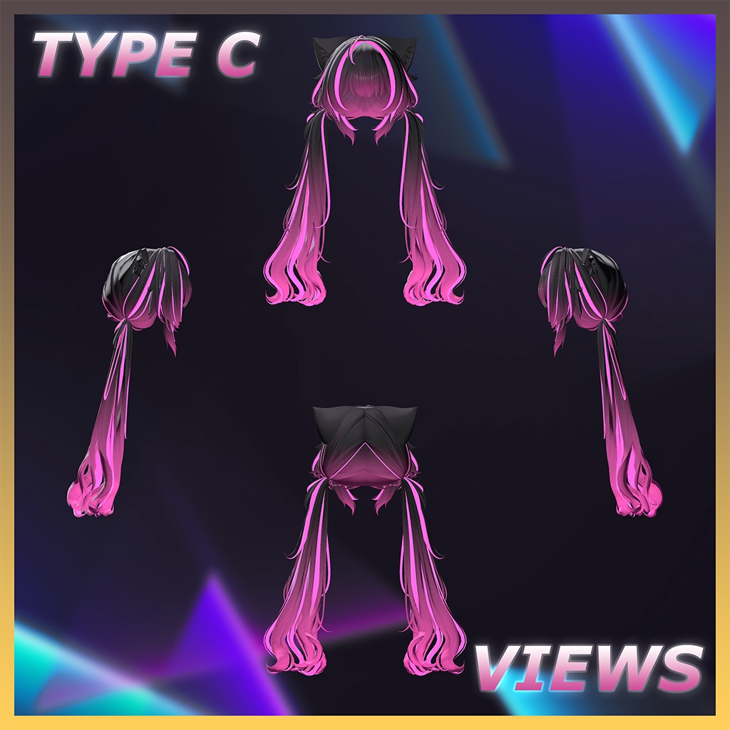 Picnic low Twin Tail Highlights Texture 【VRC Hair Texture - GLAY Unknown】