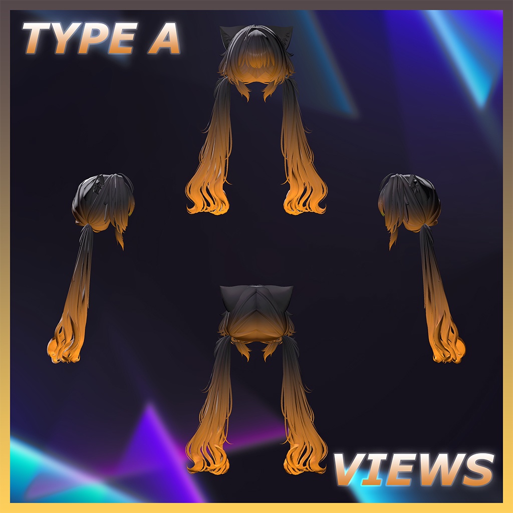 Picnic low Twin Tail Highlights Texture 【VRC Hair Texture - GLAY Unknown】