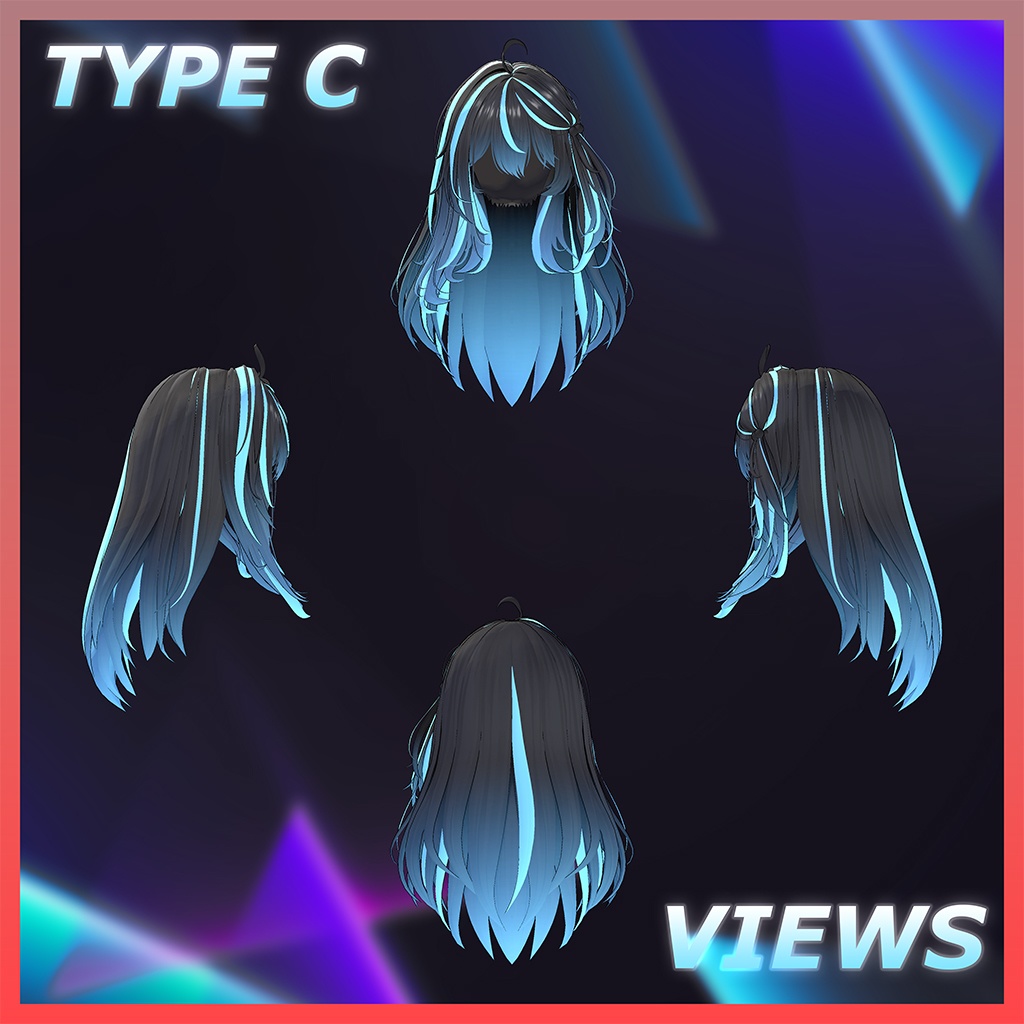 ぬくぬくロング Highlights Texture 【VRC Hair Texture - muu(ムー)】